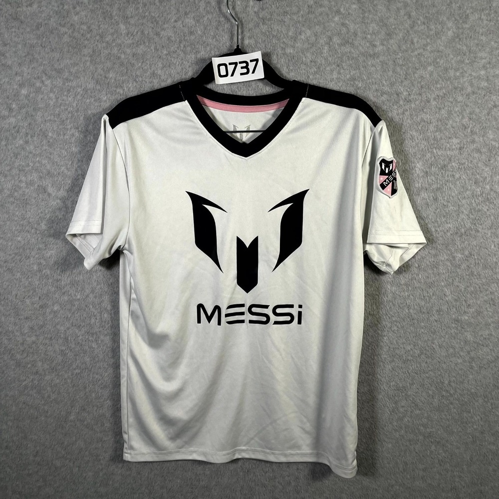 Messi Collection Lifestyle Football Jersey Boys XL (14-16) White V Neck Logo
